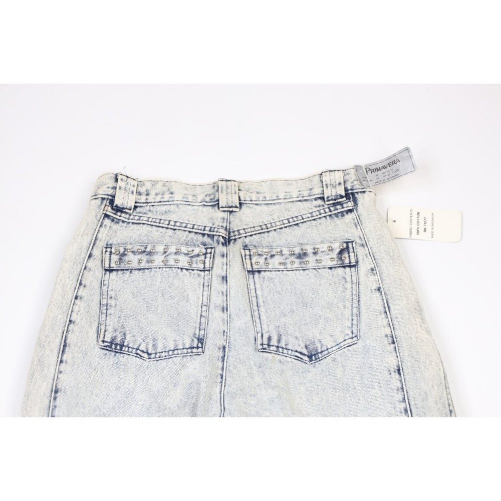 NOS Vintage 80s Streetwear Mens 30x36 Pleated Studded Tapered Leg Denim Jeans - Picture 9 of 14